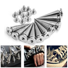 10/50pcs Punk Cone Spikes Screwback Stud for DIY Leather Clothing Jacket 10x29mm