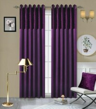 Crushed Velvet Band Curtains PAIR Eyelet Faux Silk Fully Lined Ring Top UK Sizes