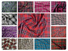 Tartan Check Plaid PolyViscose Fabric - 59" (150cm) Wide - per metre or half