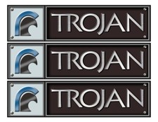 Trojan Stickers Boat Name Plate Early 70s Cabin Cruisers 10" long