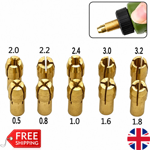 10pcs brass collet chuck set - brass,