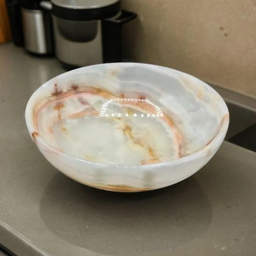 Onyx marble crystal bowl - bowl, 8in