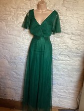 BNWOT Green Bridesmaid Party Prom Evening Dress BallGown Net Skirt  Plus size 22