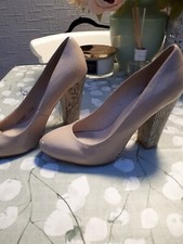 Ladies Court Shoe, size 7, TopShop, 4in heel, Cream Patent, stunning heel, VVGC 