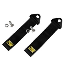 2pcs OMP (BLACK) Race Car Tow Strap, Car Modification Track Day Styling JDM: UK