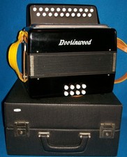 BOORINWOOD MELODEON ACCORDION 2 ROW CASED VGC H/C