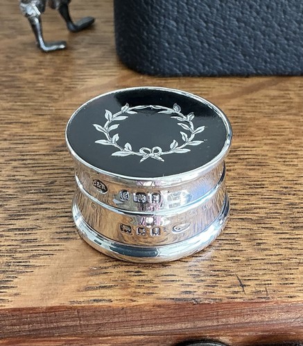 Solid silver pill trinket box - pill,
