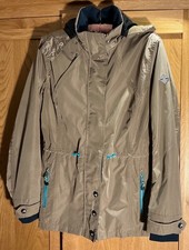 Euro-Star Beige Equestrian Riding Jacket Removable Hood 2-Way Zip Size L