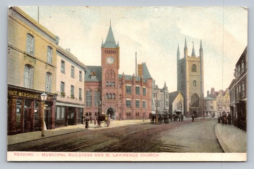 Postcard reading municipal - -,