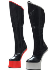 NEW LADY'S SEXY 7.9" HIGH HEEL HEELLESS HOOF PONY PLATFORM COSPLAY KNEE BOOTS
