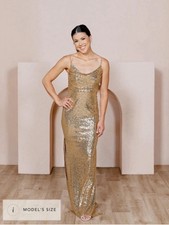 Revelry skye gold sequin dress - gold,