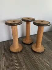 Three Antique Wool Bobbins: 18cm Height