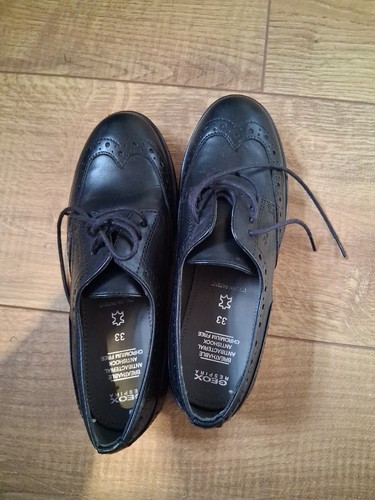 Geox leather black - girls, lace