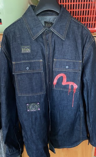 Evisu denim shirt overshirt - evisu,