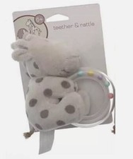Elli and Raff Giraffe Plush Baby Teether/Rattle Ring Baby 0m+ Babys Toy White