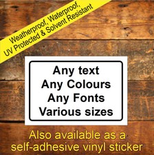Custom Printed Sign Aluminium