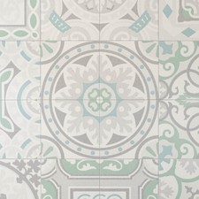 Antique Patterned Tiles Candy Vinyl Flooring Kitchen Bathroom Patterned Lino
