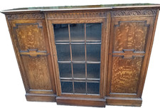 Golden oak breakfront three