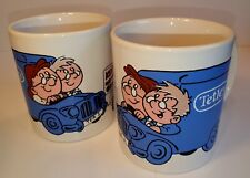 TETLEY TEA FOLK + VAN Vintage Pair of Collectable Kilncraft 275ml Mugs