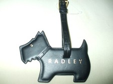 RADLEY Leather Black Bag Charm Luggage Label Tag