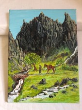 Naive Art Signed Oil Painting