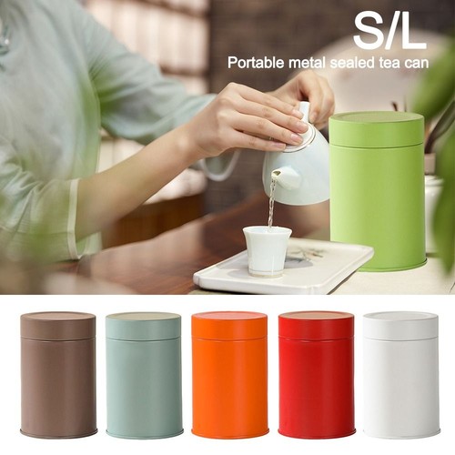 Round tea tin tinplate - round,