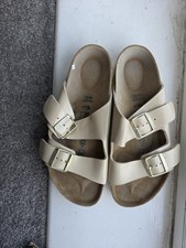 Birkenstock ARIZONA Beige 2 Strap Sandals With Fold Detailling