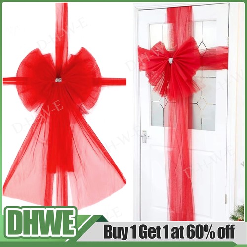 Christmas door bow window - door,