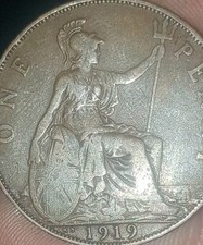 1919KN Penny, Very Rare Kings Norton Mint Variety - FREE POSTAGE (111AX)