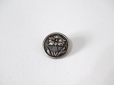 Vintage Art Nouveau Style Floral Flower Button Silver Colour Shank 18mm