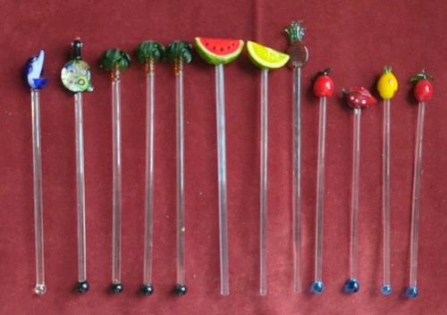 Glass cocktail stirrers - glass,