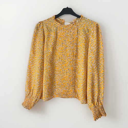 Zara mustard floral blouse - zara,