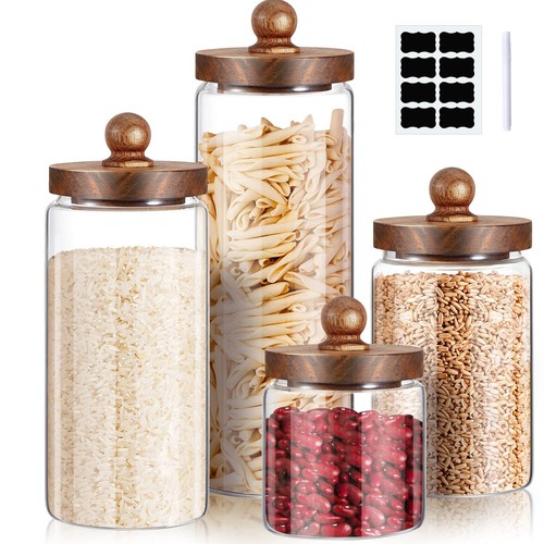 Glass storage jars set - glass,