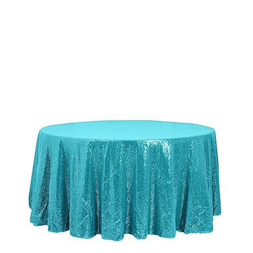 Turquoise sequined 120 - sequined, 120"