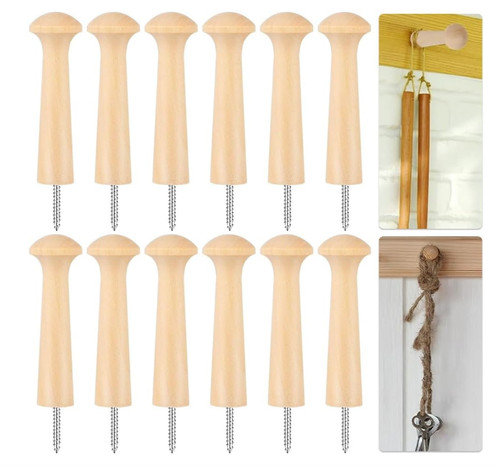 12pcs wooden shaker peg hooks - peg,