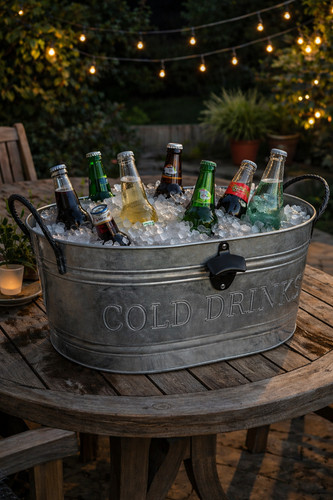 Large galvanized steel - , drinks