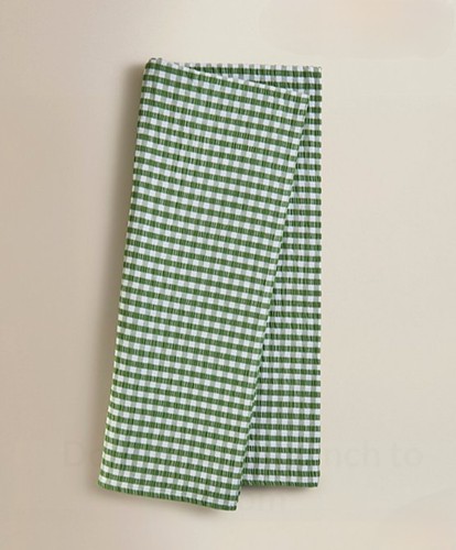 Green white gingham - green, &