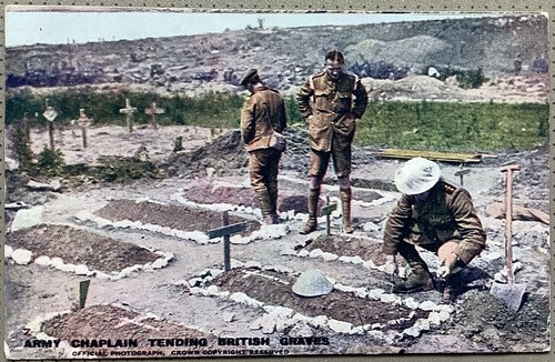 Ww1 army chaplain tending - army,