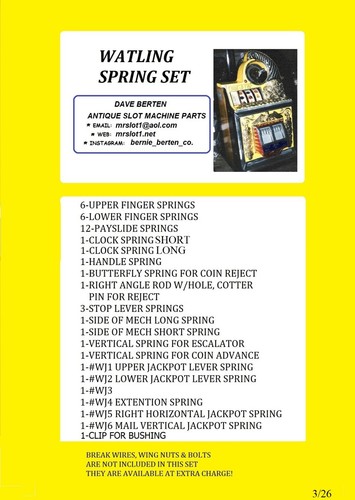Watling replacment spring set - watling,