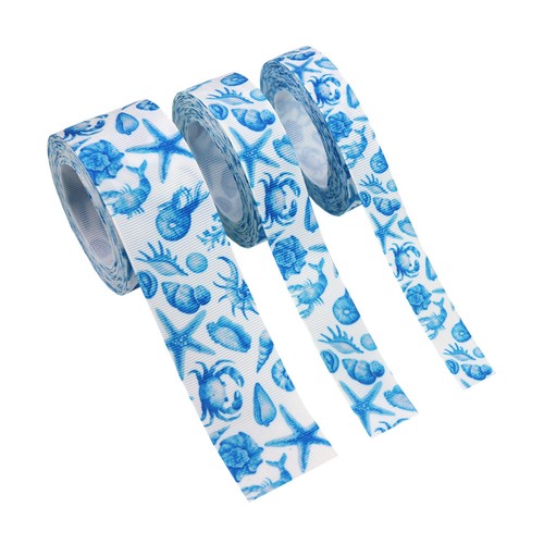 Nautical blue grosgrain ribbon - blue,