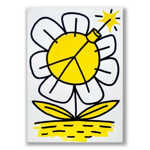 Hand drawn yellow peace - a3,