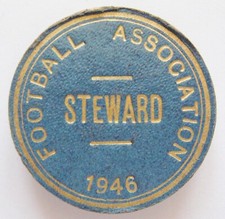 1946 Football Association Steward Football Pin Badge