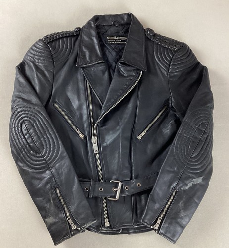 Vintage leather biker - leather, jacket