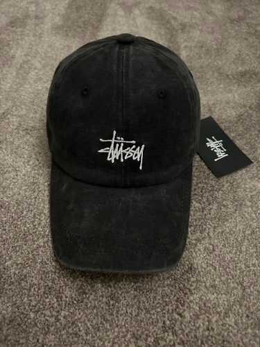 Black stussy baseball cap - black,