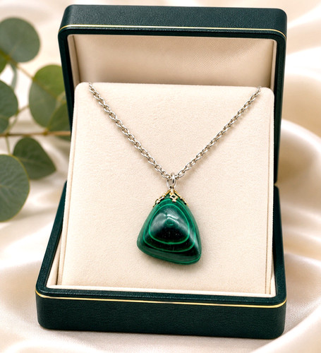 Vintage chunky green malachite - chunky,