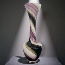 Opaline Green, Purple, White Bud Vase (1970–1975) – Carlo Moretti, Murano, Italy