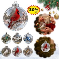 Nature’s Birds Crystal Glass Ornament Set, Cardinal Bird Glass Christmas Tree