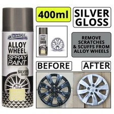  Silver Gloss Spray Paint 400ml for Scratch Repair on Alloy Wheels