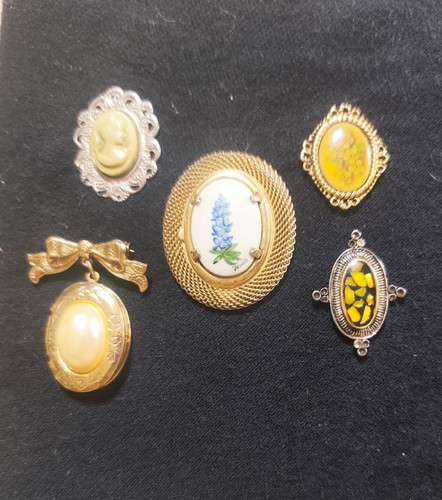 Vintage brooch lot cameo - 5,
