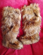 Ladies Brown/Black Flecked Fur Yeti Boots. Knee Length. Size 8.5. New.